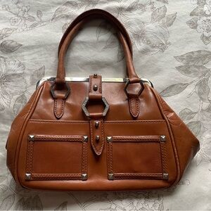 Gianni Bini Y2K Brown Leather Micro Mini Shoulder Bag Chic Bratz Classic Minimal